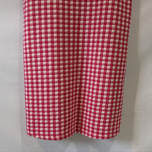 Zara Hot Pink Gingham Sheath Dress Size Medium - Picture 3 of 10